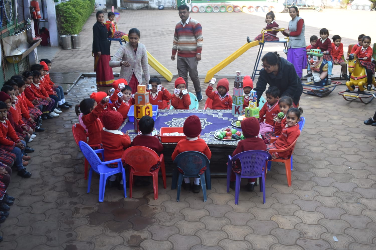 IPS school academy, isagarh students playing at ground
